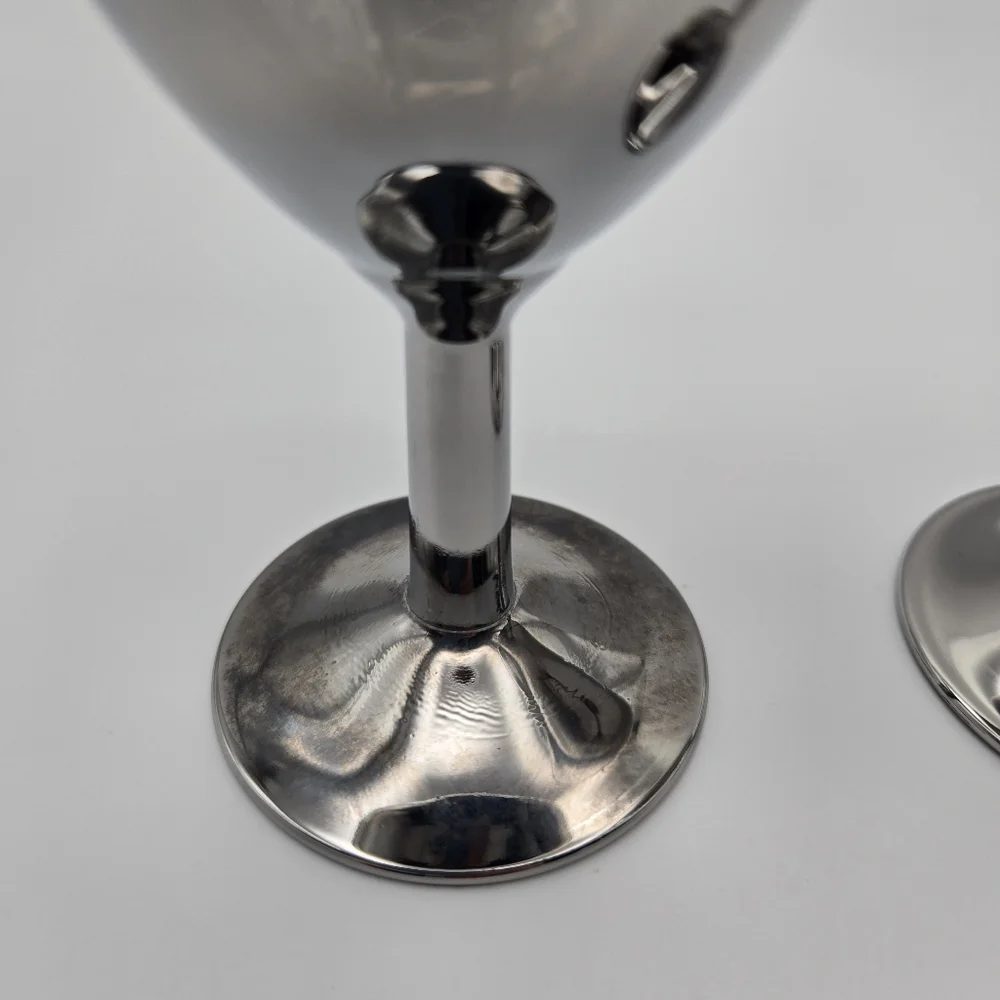 Vintage MCM France Ombre Clear Silver Cocktail Wine Glasses Goblets Set Of 2